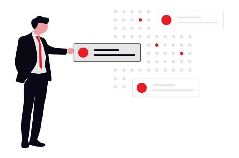 A businessman pointing to workplace compliance data and rules affecting Ontario workplaces.